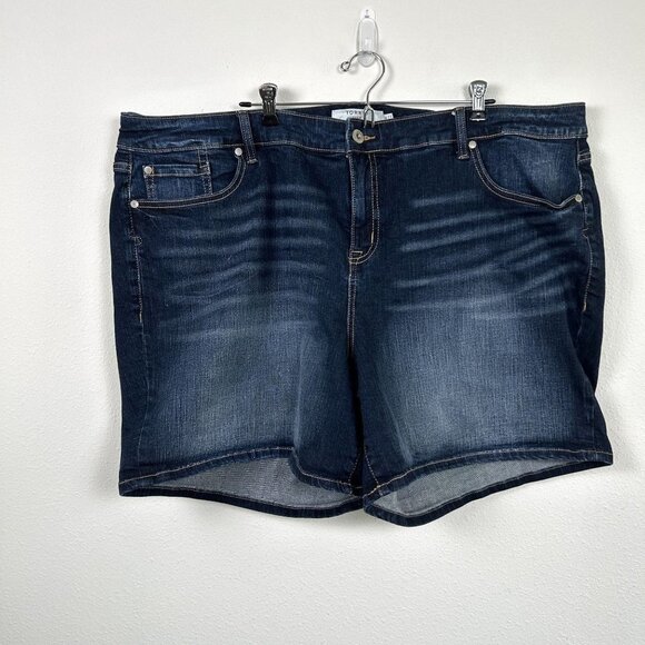 torrid Pants - Torrid Denim Shorts Size 26 Blue Cotton Stretch High Rise 6.5" Inseam